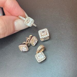 Authentic Pandora Rose Sets Ring size 5, earrings, pendant,charm